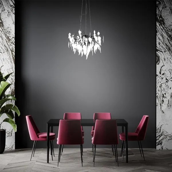 Kristály csillár zsinóron 10xG9/40W/230V fekete