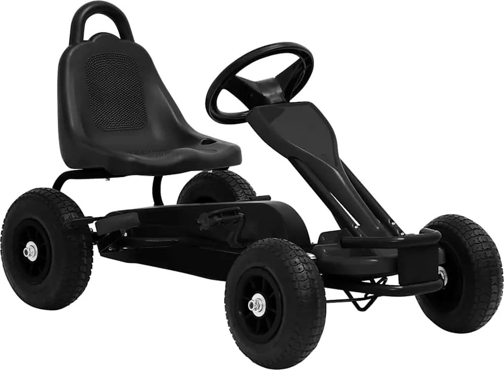 vidaXL Fekete pedálos gokart pneumatikus gumikkal