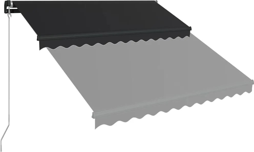 Antracitszürke kézzel behúzható napellenző 300 x 250 cm