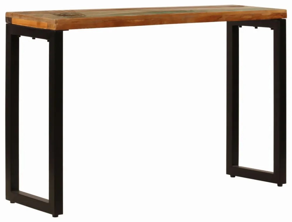tömör újrahasznosított fa és acél tálalóasztal 120 x 35 x 76 cm