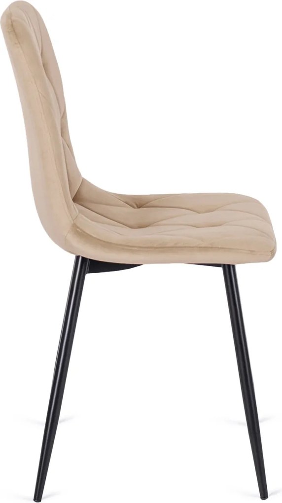 Szék bézs színben, bársony kárpittal ROBIN