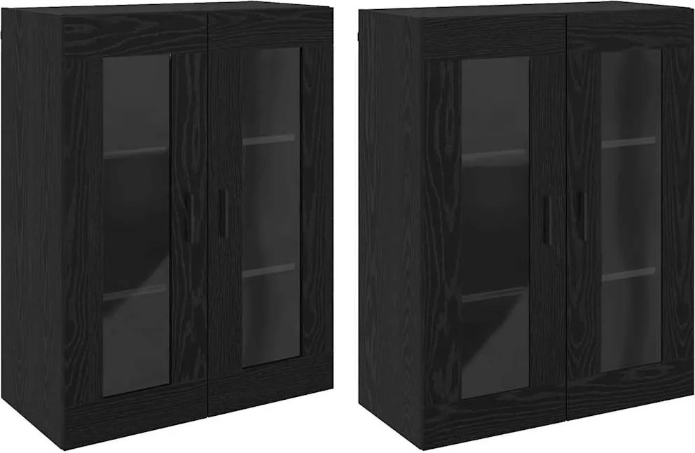 vidaXL Fali Szekrények 2 pcs Musta tammi 69,5 x 34 x 90 cm Faanyag