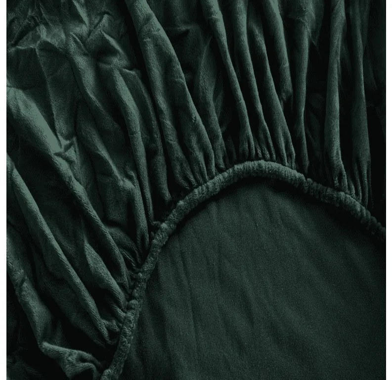 Mikroplüss lepedő NOLVIA 160x200 cm sötétzöld