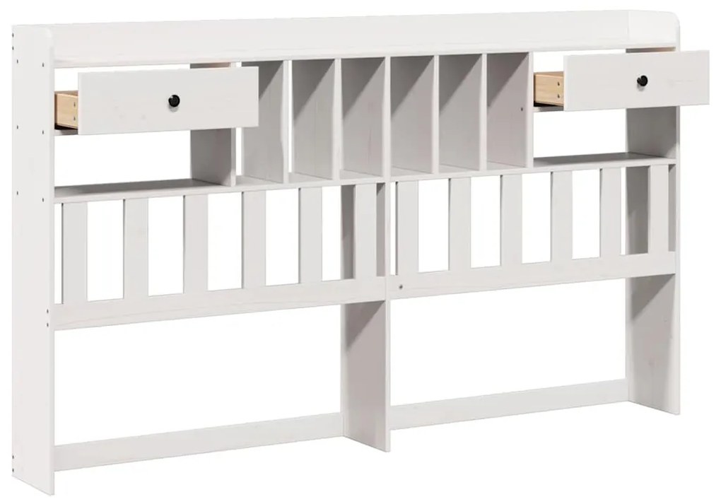 fehér tömör fenyőfa fejtámla tárolóval 180 cm