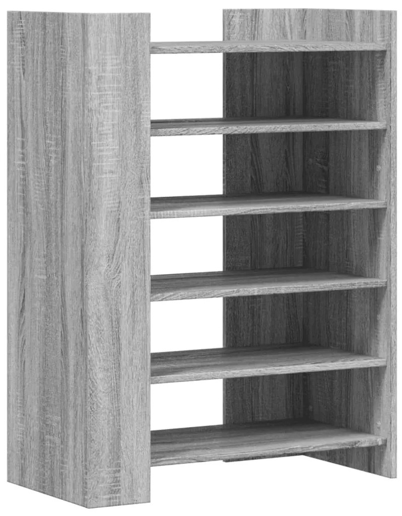 szürke sonoma színű szerelt fa cipőszekrény 74,5 x 37,5 x 100cm