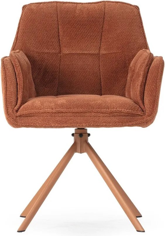 Terrakotta színű kárpitozott étkezőfotel szett 2 db-os Keiko – Marckeric