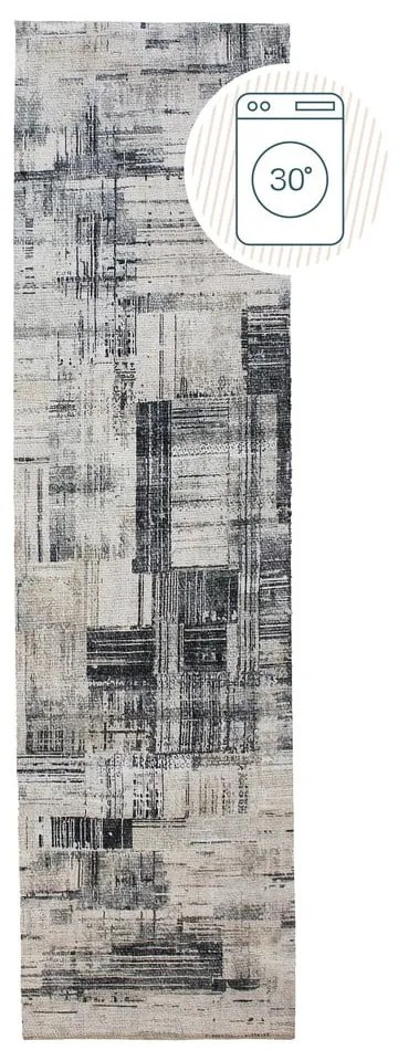 Szürke mosható futószőnyeg 60x230 cm Silas Abstract – Flair Rugs