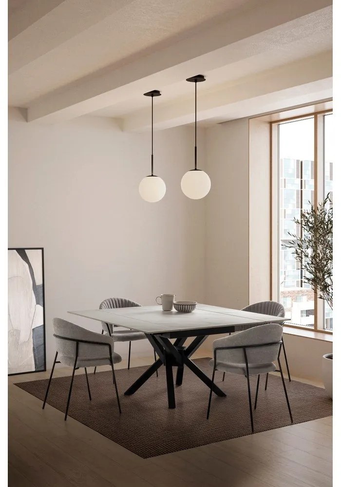 Bővíthető étkezőasztal kő asztallappal, hosszabbító asztallappal 90x150 cm Arlene – Marckeric