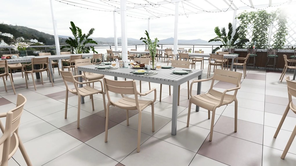 MAZZONI EXPORT LUSSO Beige - MODERN SZÉK KONYHÁBA KERTBE KÁVÉZÓBA (RAKÁSOLHATÓ)