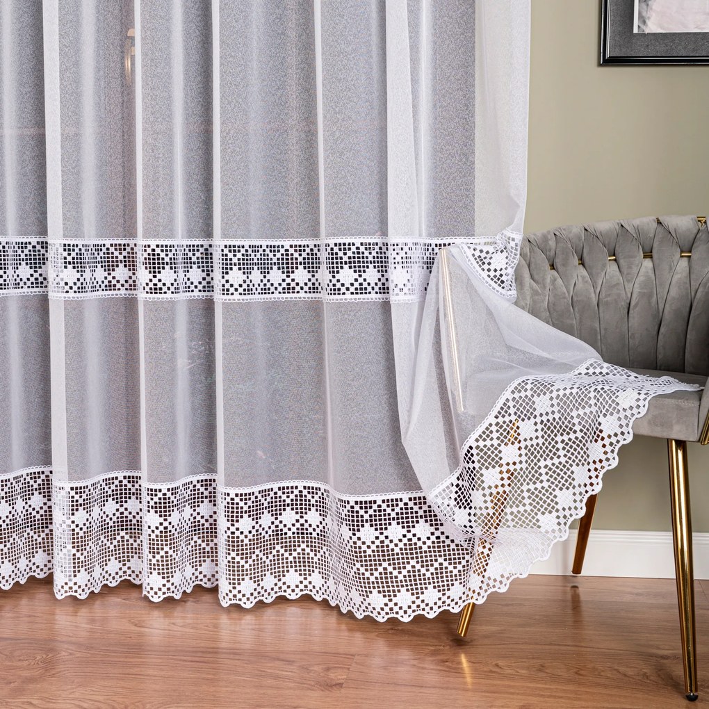 Mg Függöny markizeta prémium 9422 Enzo fehér, Gipszkarton 400x250 szalaggal