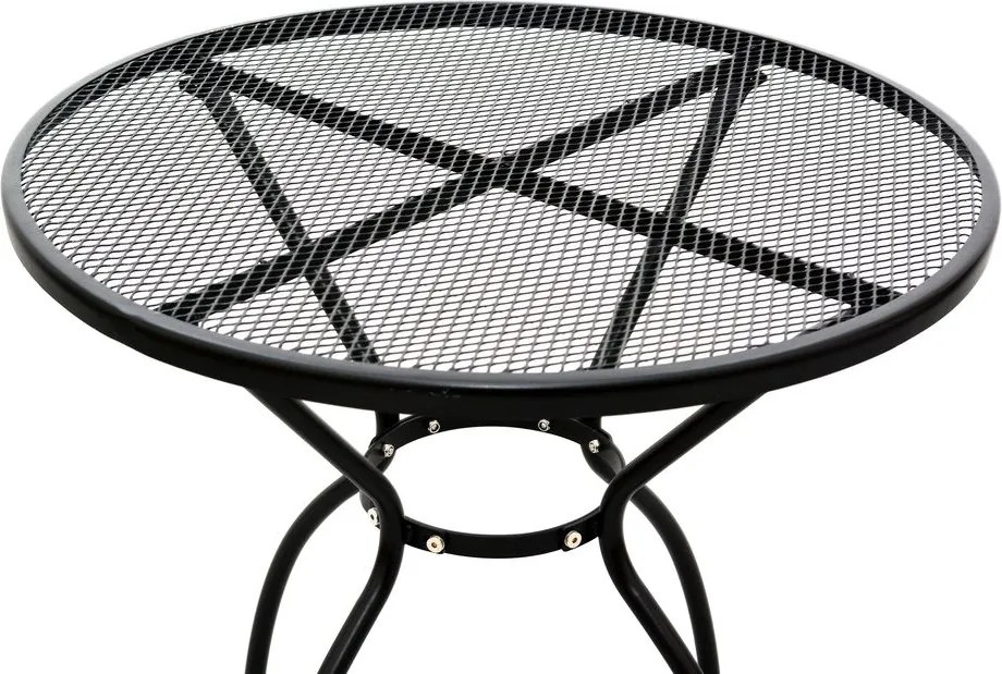 ROJAPLAST Kerti asztal fémből ZWMT-06 72 cm fekete