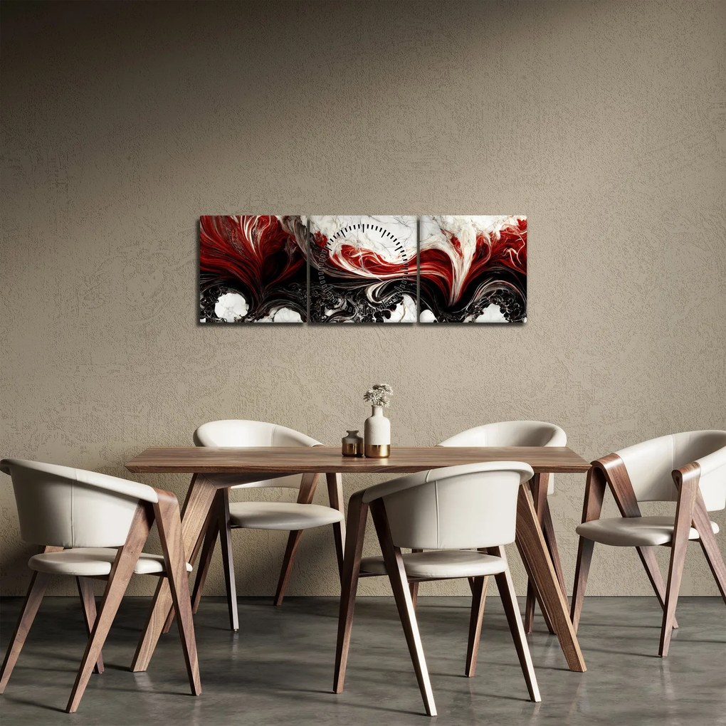 Kép - Márványos absztrakció (órával) (90x30 cm)
