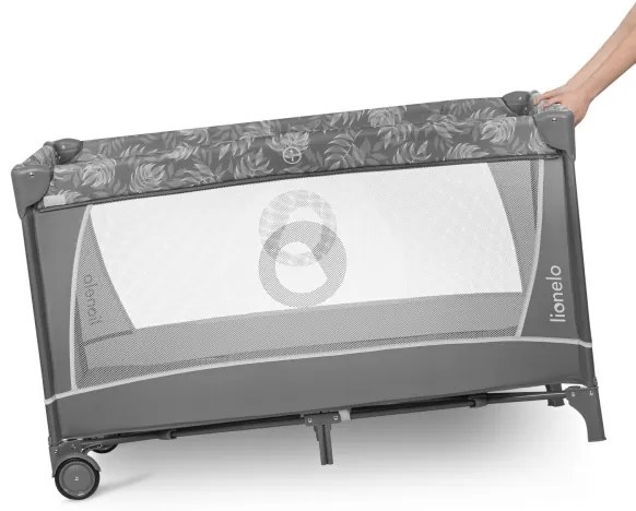 Lionelo - Utazó kiságy FLOWER Kőszürke