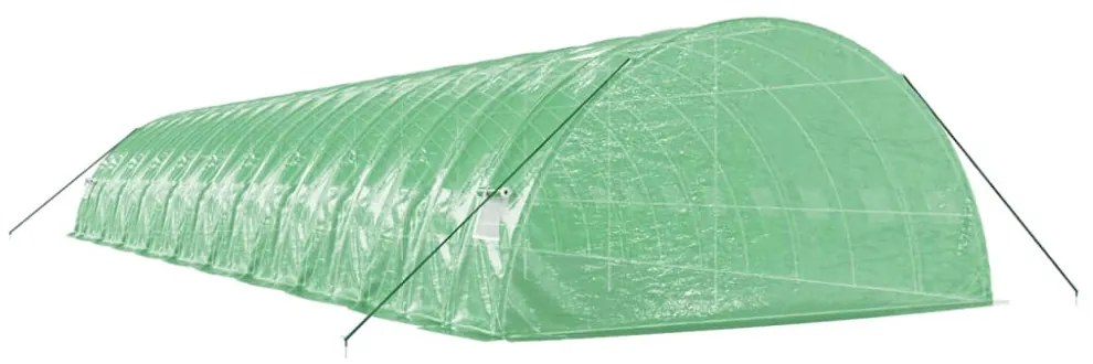zöld acélvázas melegház 120 m² 20 x 6 x 2,85 m