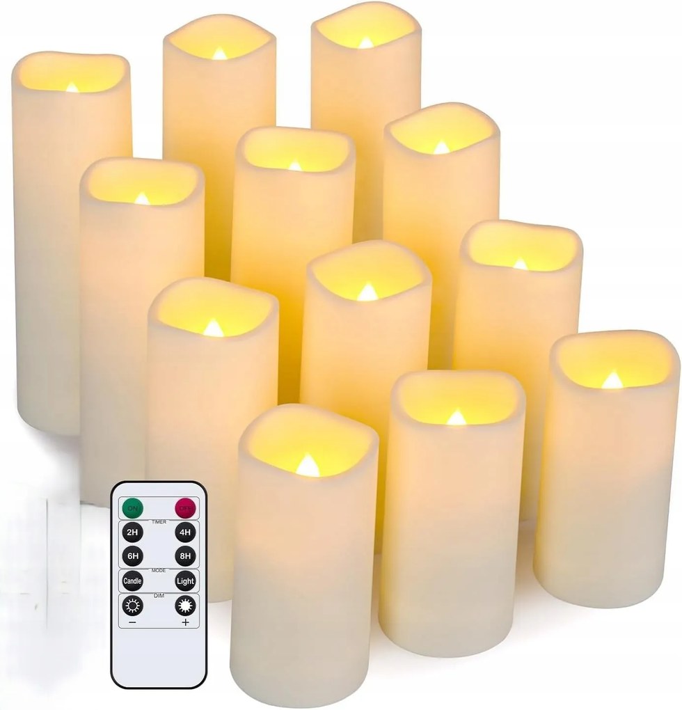 Ulanox Elemmel működő Led gyertyák 12 db-os távirányítóval műanyag Szett