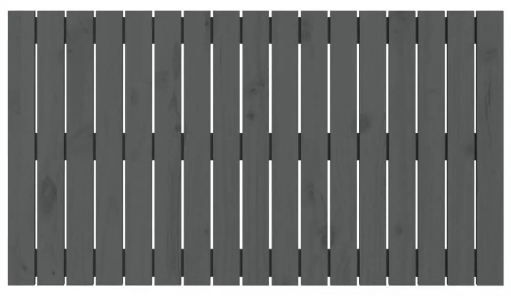 szürke tömör fenyőfa fali fejtámla 108 x 3 x 60 cm