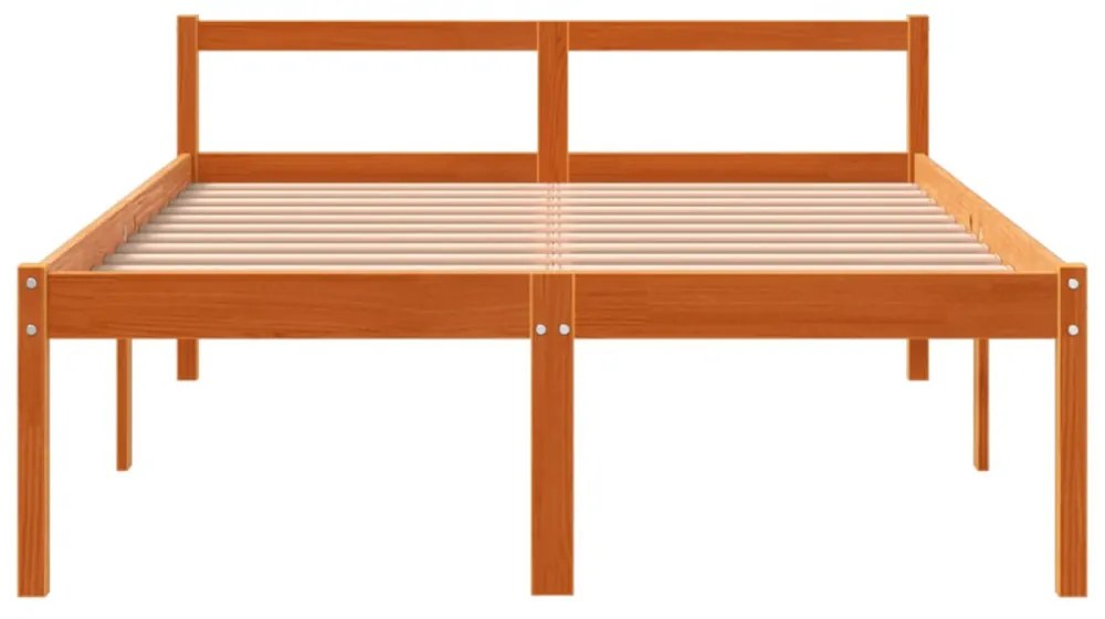 viaszbarna tömör fenyőfa időseknek való ágy 135 x 190 cm