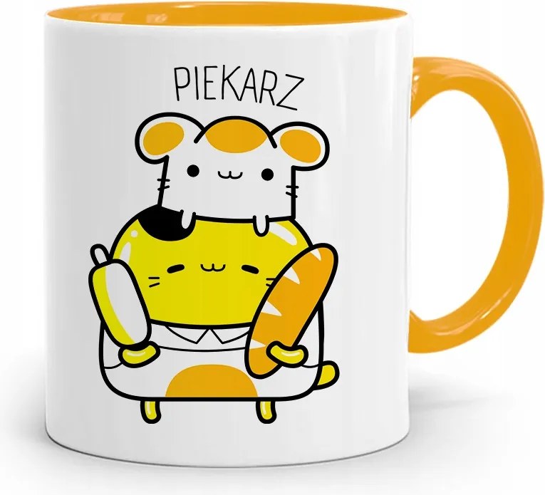 Sárga Bögre Péknek Pék Ajándék fényképes nyomtatással