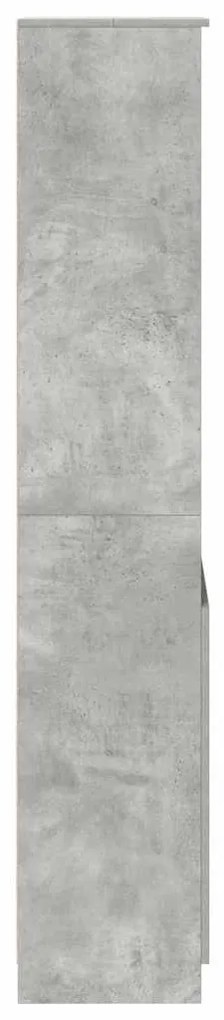 betonszürke szerelt fa magasszekrény 50x35x180 cm