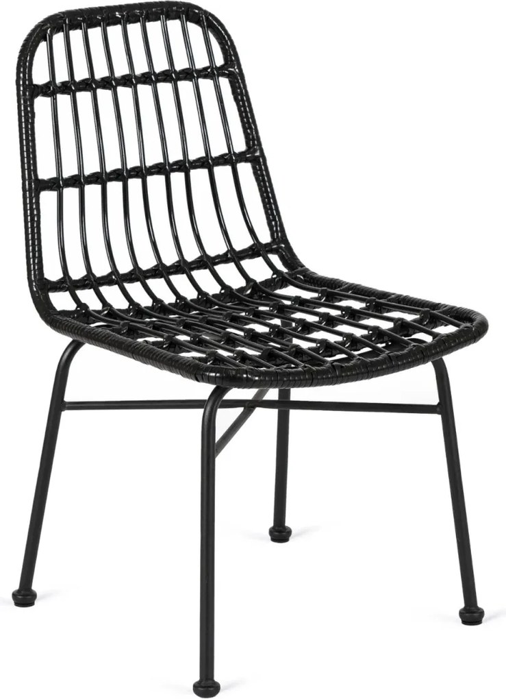 Rattan szék fekete színben WALDI