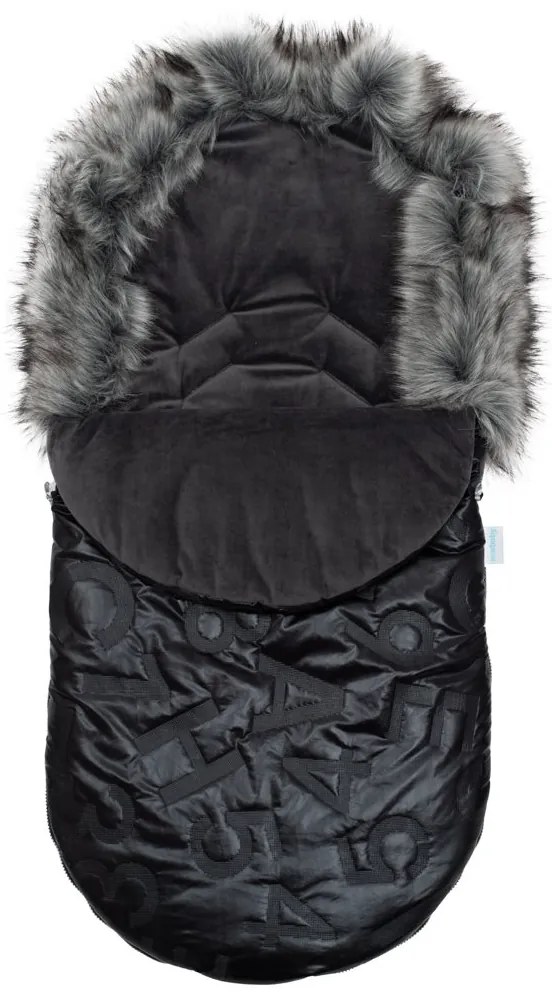 Luxus lábzsák szőrmével New Baby fekete