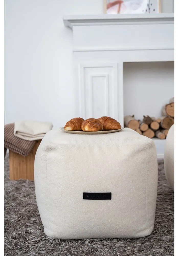 Világosszürke buklé babzsákfotel Up! MooG – SLOWDOWN