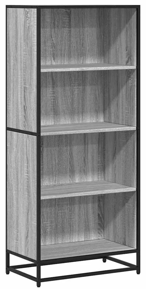 szürke sonoma színű szerelt fa könyvespolc 60 x 35 x 139 cm