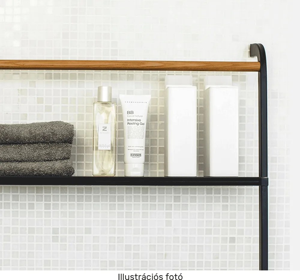 Akasztó/létra, fekete/fém, BUBY