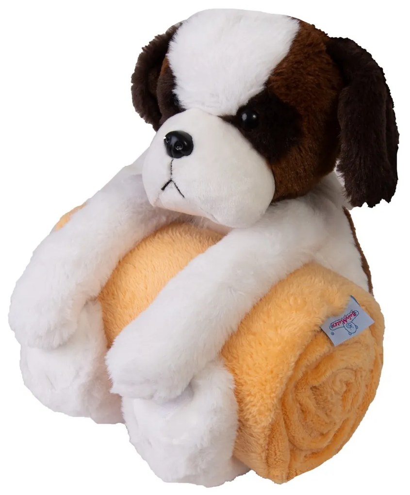 Carol gyermek takaró plüssjátékkal, kutyusos, 85 x 100 cm