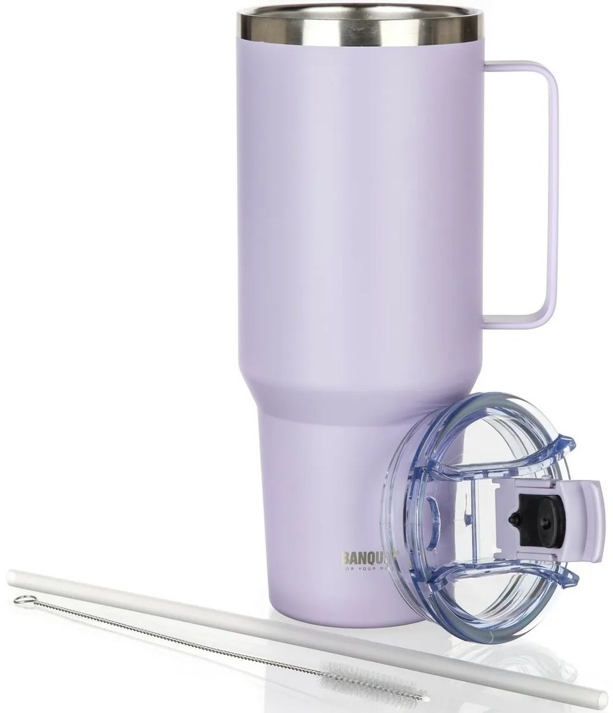 Banquet Twain rozsdamentes acél termokanna füllel1200 ml, lila