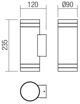 Redo 90518 - Kültéri fali lámpa CARGO 2xGU10/28W/230V IP54 antracit