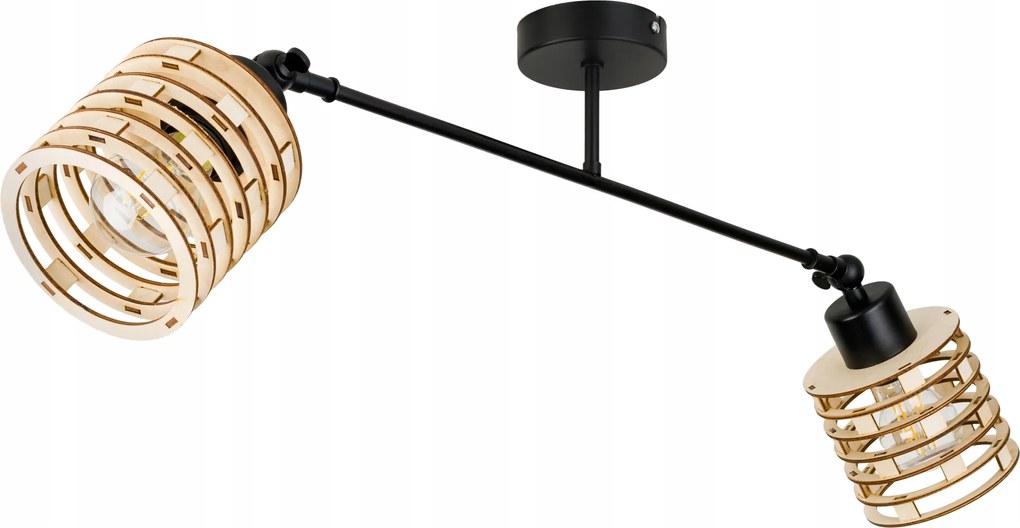 Mennyezeti lámpa csillár állítható Loft E27 Fa