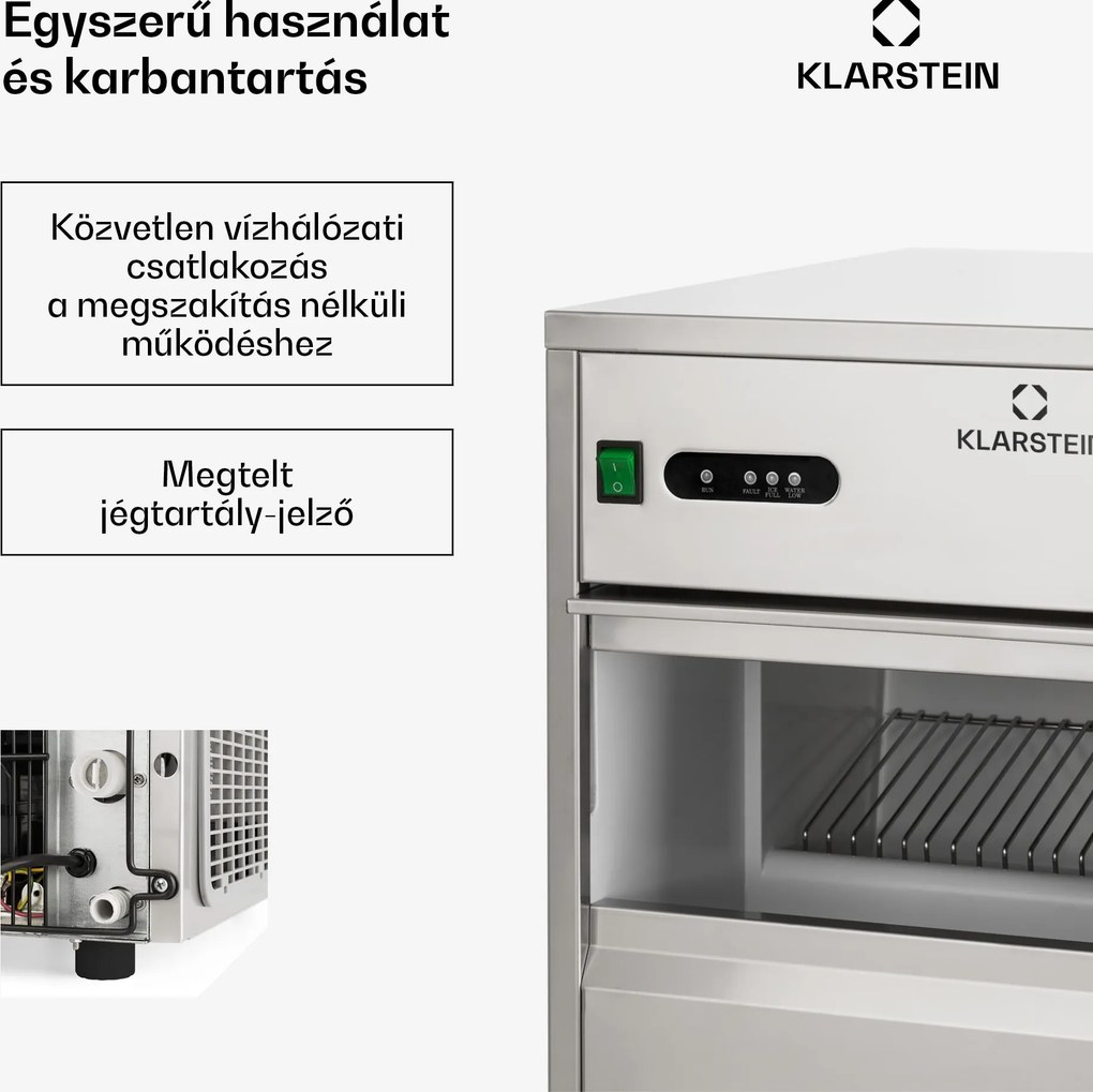 Klarstein Powericer XL, jégkocka készítő, ipari berendezés légkocka gyártáshoz, 145 W