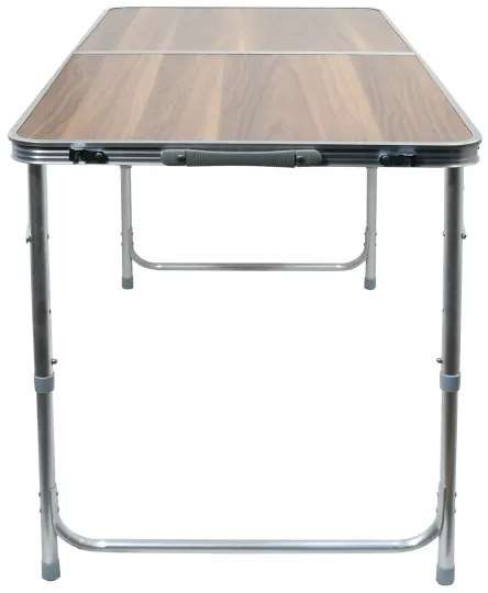 Összecsukható kempingasztal barna/króm