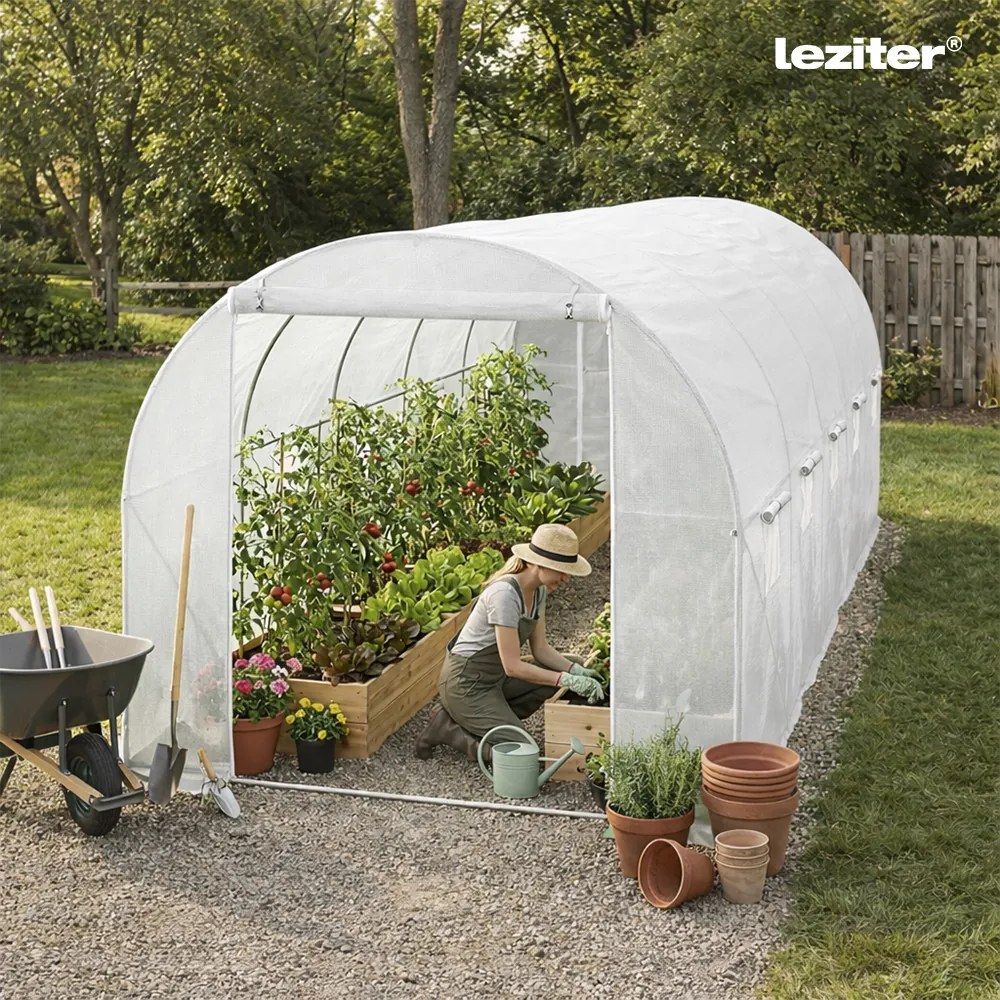 Fóliasátor 200x300x450 cm erősített vázzal+fólia fehér