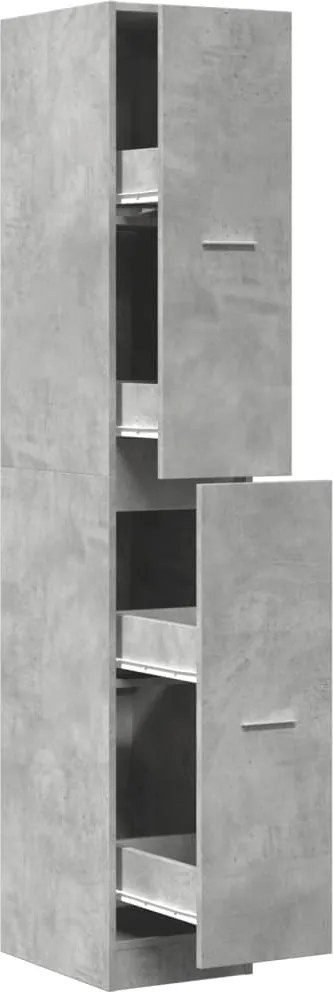 vidaXL betonszürke szerelt fa patikaszekrény 30 x 41 x 174,5 cm