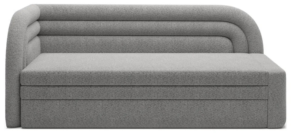 Szürke buklé kinyitható-tárolóhelyes kanapé bal oldali 223 cm Fabillo – ELTAP