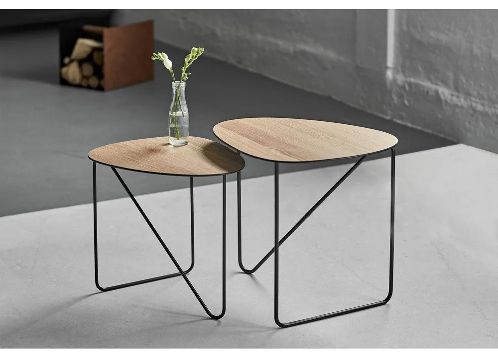 Natúr színű fém dohányzóasztal 37x44 cm Curve M Wood – LIND DNA