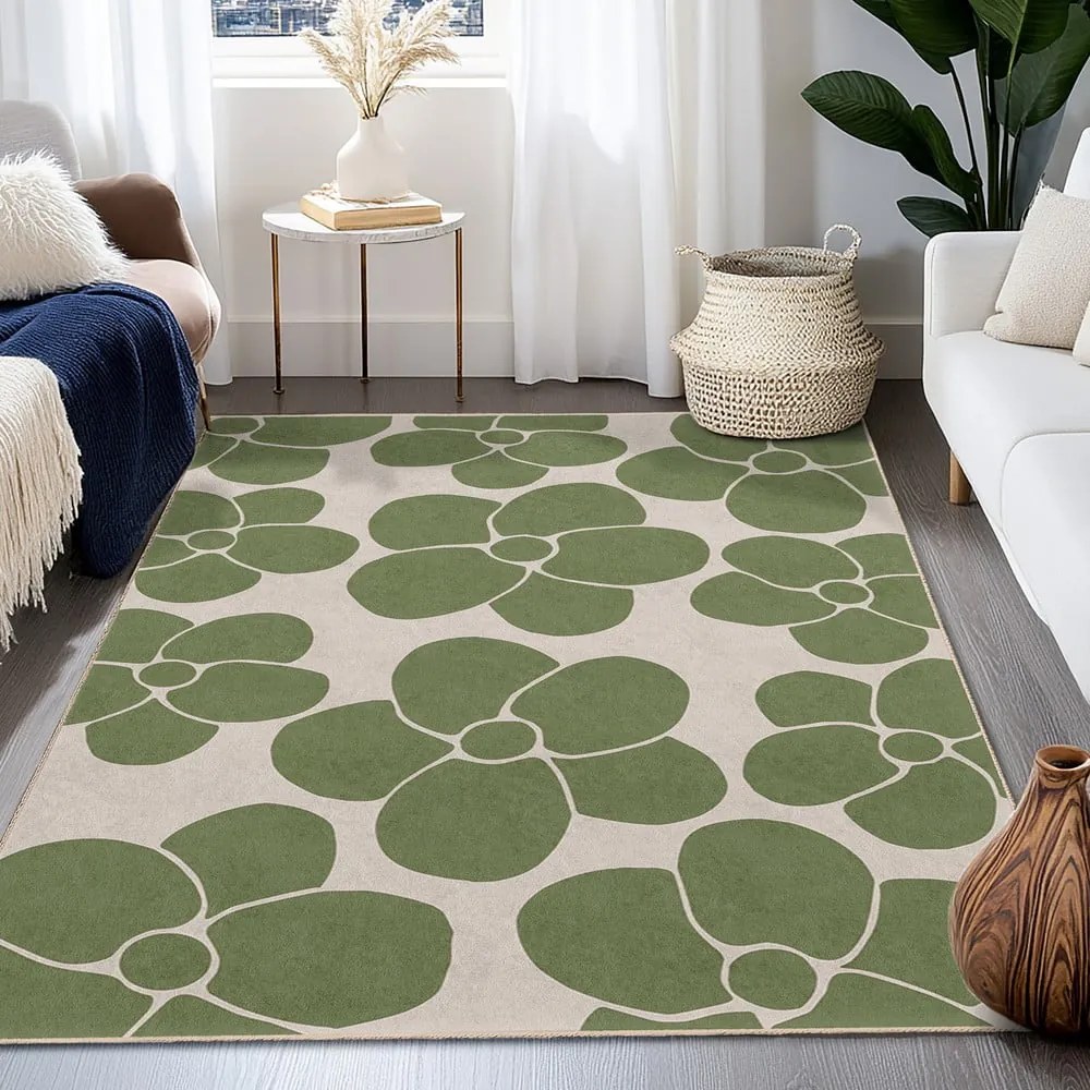 Zöld mosható futószőnyeg 80x200 cm Green Meadow – Mila Home