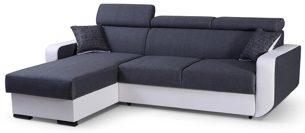 Sarokkanapé Istar (sötétszürke + fehér) (B). 630078