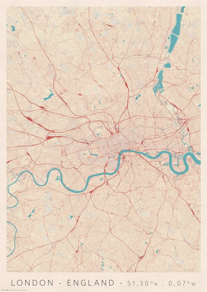 London várostérkép poszter A3 29,7x42 cm