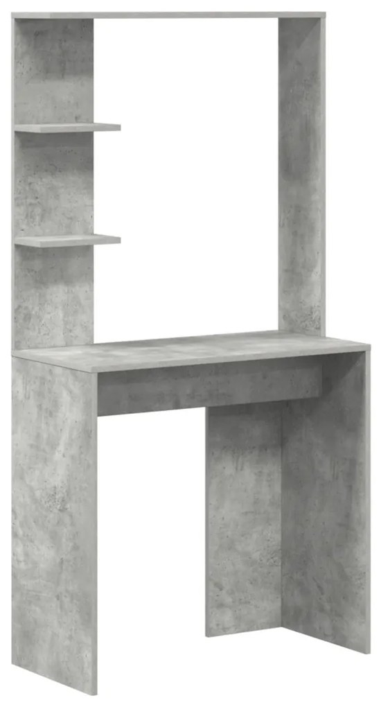 Tárolóval rendelkező íróasztal polcokkal 2 pcs Beton Szürke