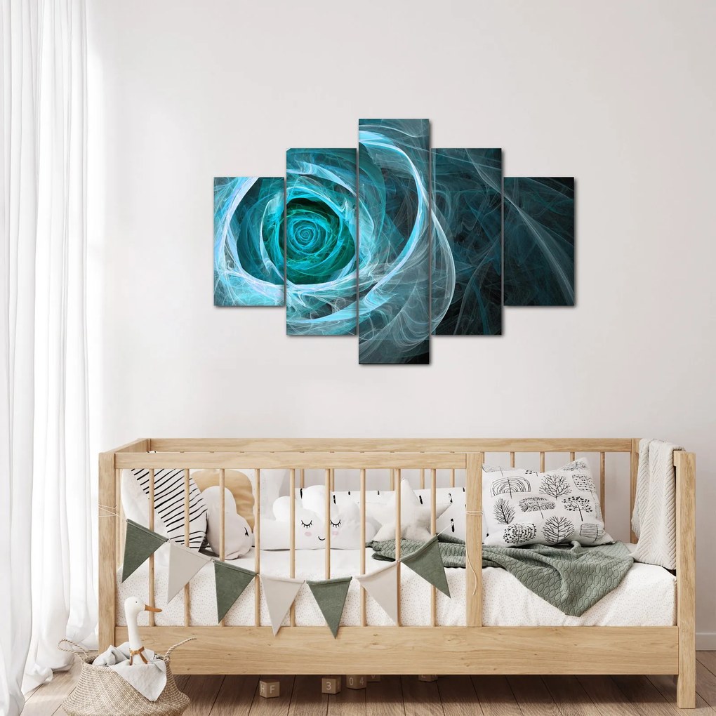 Kép - Absztrakt rózsaszín kék fekete háttérrel (150x105 cm)