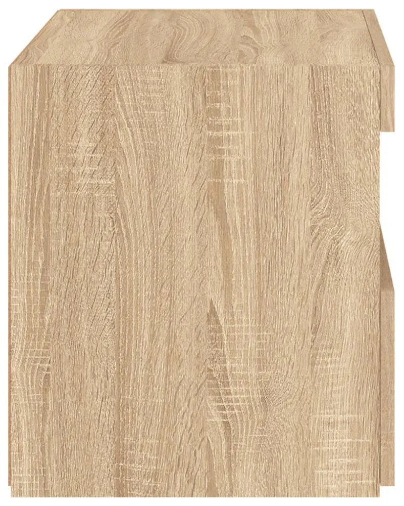 2 db sonoma tölgy színű éjjeliszekrény LED-ekkel 50x40x45 cm