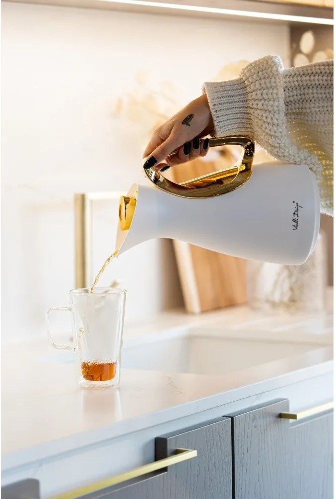 Fehér-aranyszínű termosz 1 l Alessia – Vialli Design