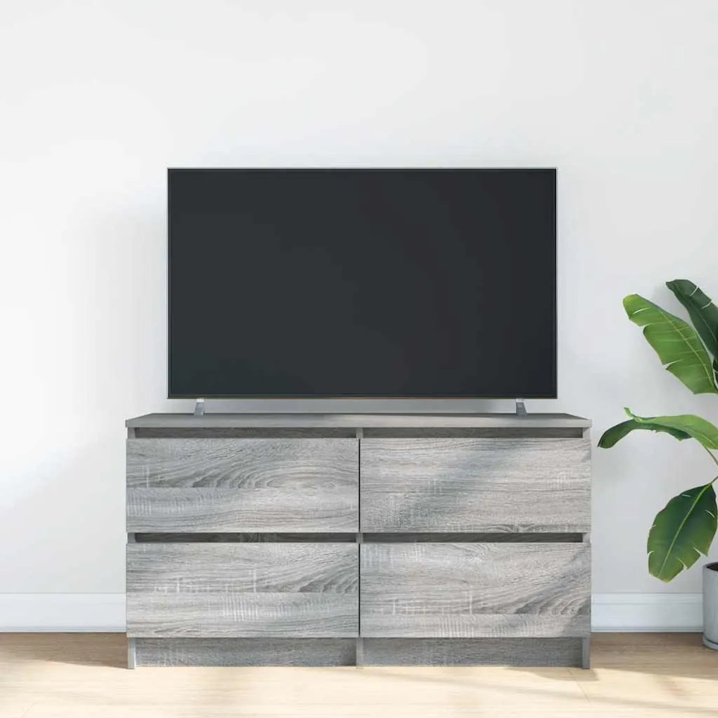 szürke sonoma színű szerelt fa TV-szekrény 100x35x54 cm