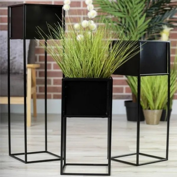 Virágállvány 50x24 cm fekete színben