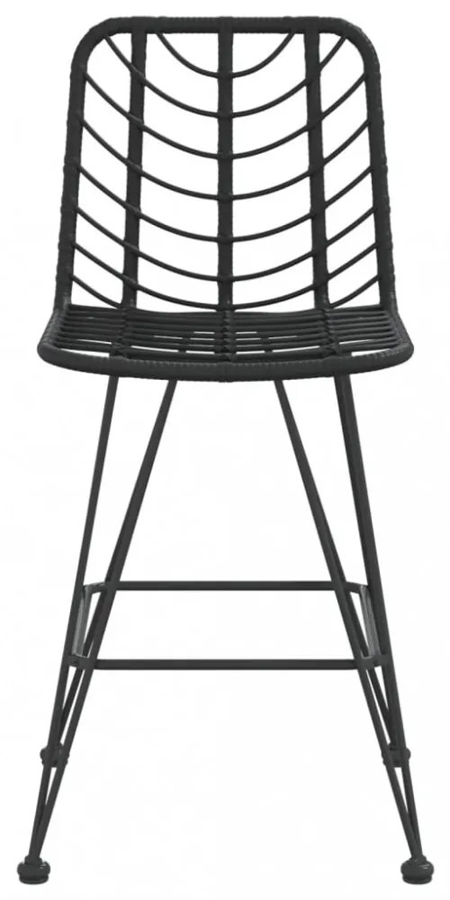 2 db bárszék fekete polietilén rattan és acél 45x56x103,5 cm