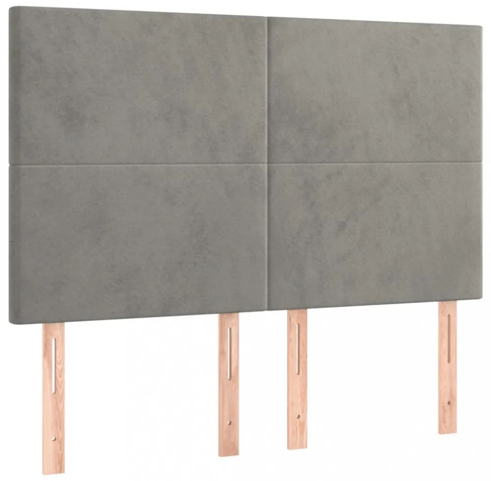 világosszürke bársony ágykeret matrac nélkül 140x200 cm