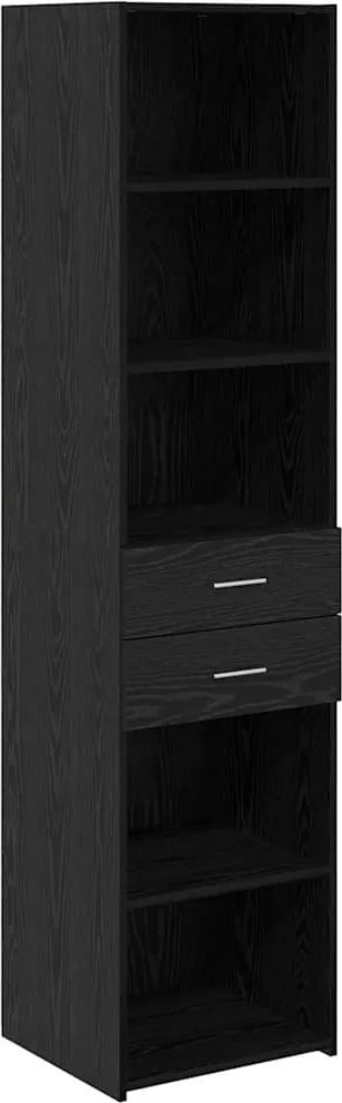 vidaXL Magasfiú fiókkal Fekete tölgy 45 x 42,5 x 185 cm Faanyag